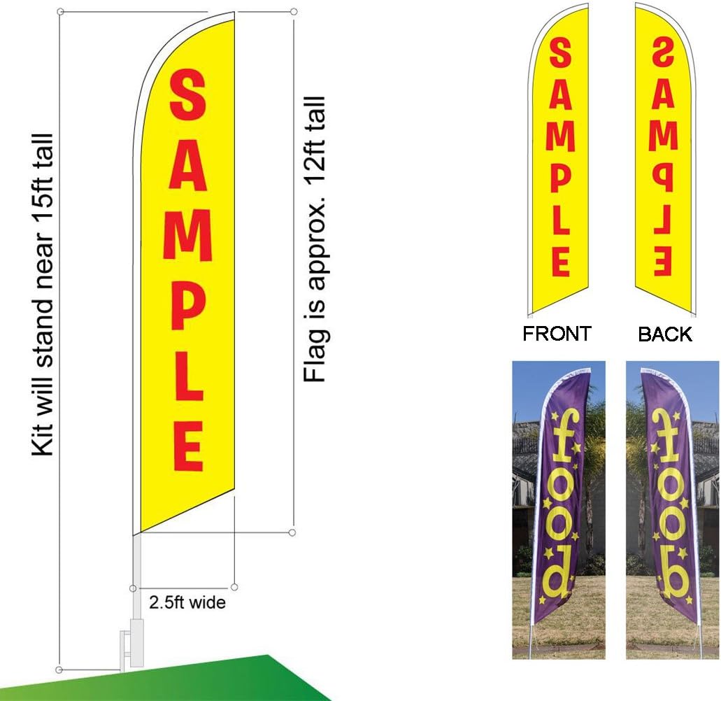 Red White Blue Swooper Flags with Pole Kits U62338