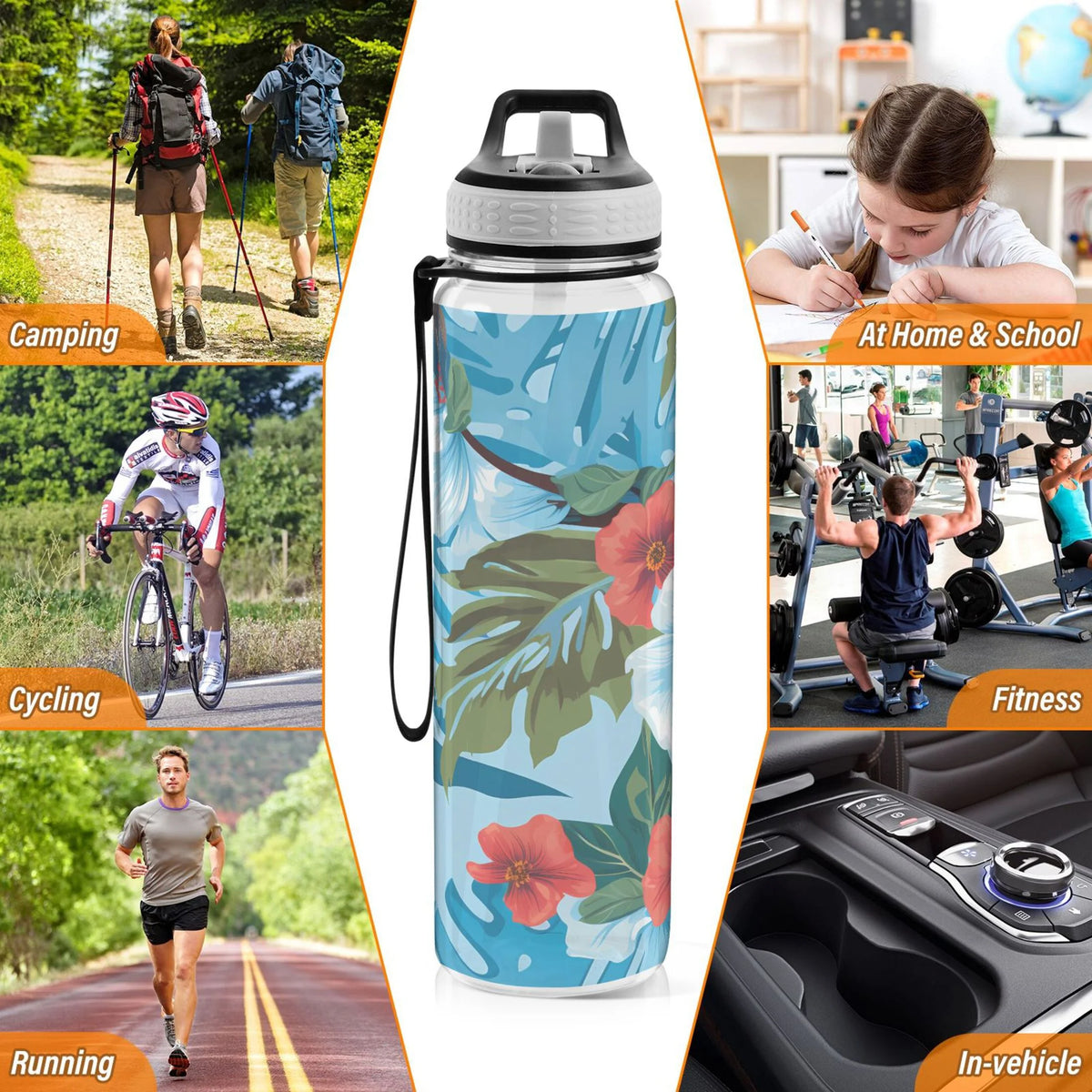 32oz Tritan Leakproof Water Bottle with Straw A6632