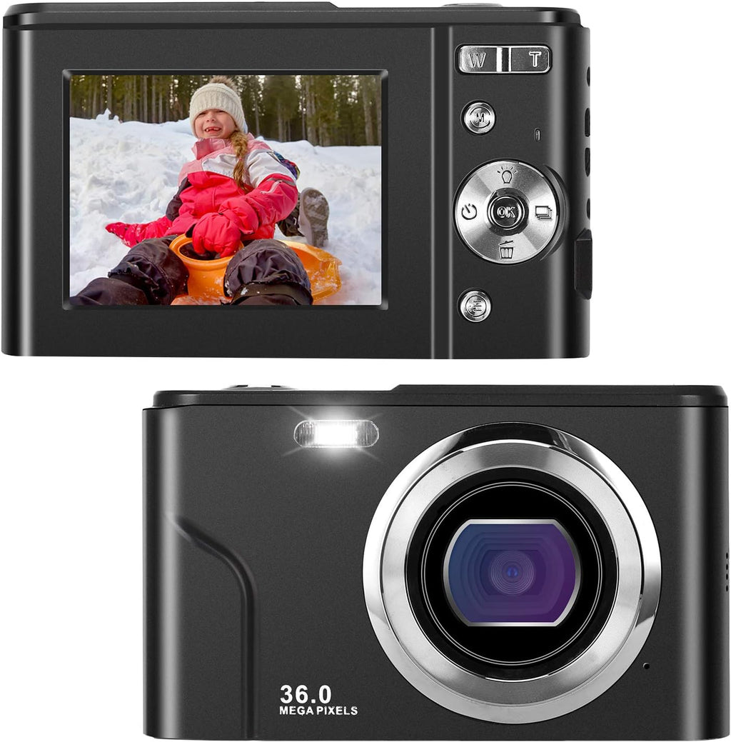 1080P Mini Digital Camera 36MP 16X Zoom Rechargeable Point and Shoot Camera (2.4 inch Blue) Pack of 2 P15898