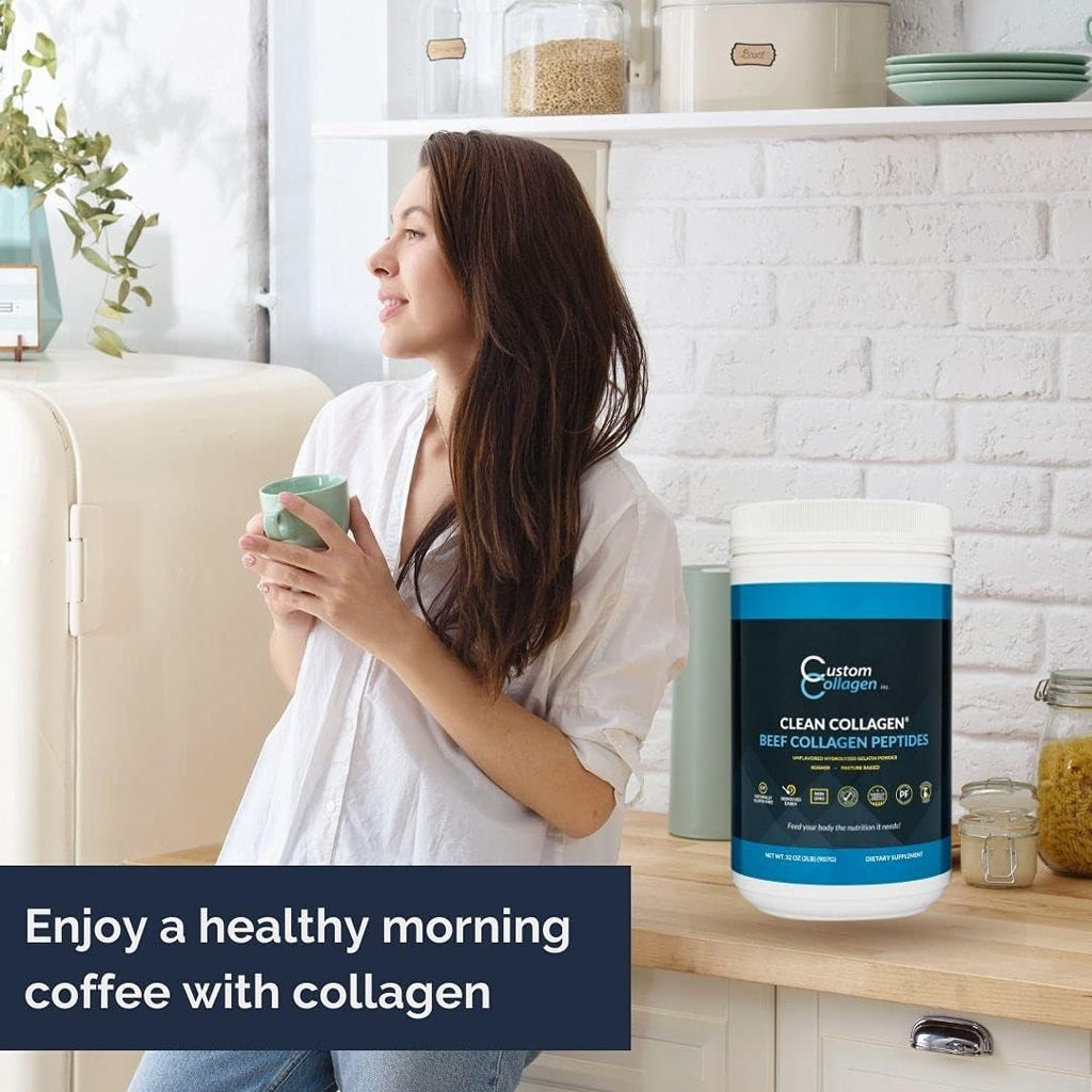 Collagen Peptides Powder 2lb (32oz) Jar, Unflavored, Grass Fed, Pack of 2 O49274