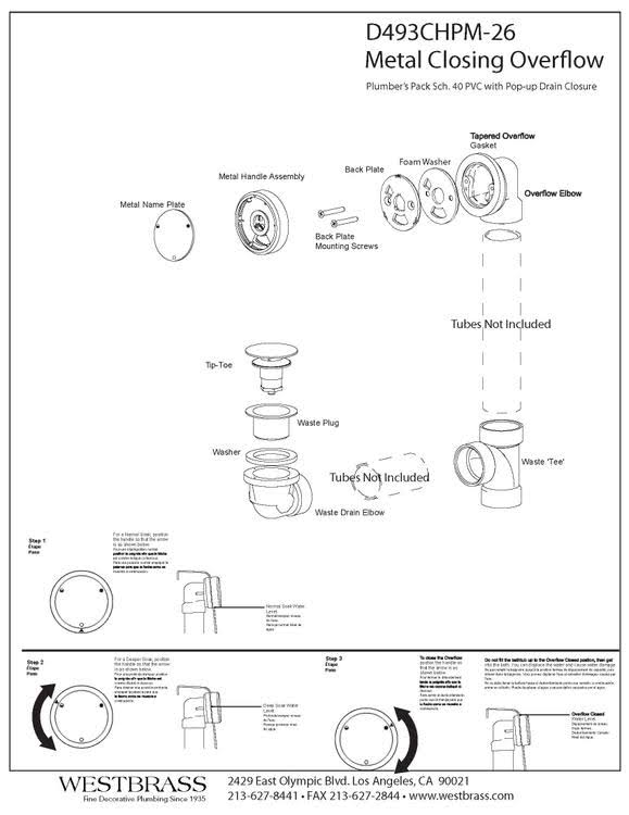 Satin Nickel Metalic Overflow Plumber&s Pack T9594
