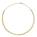 14k Yellow Gold Beaded Three Strand Choker Necklace I78679