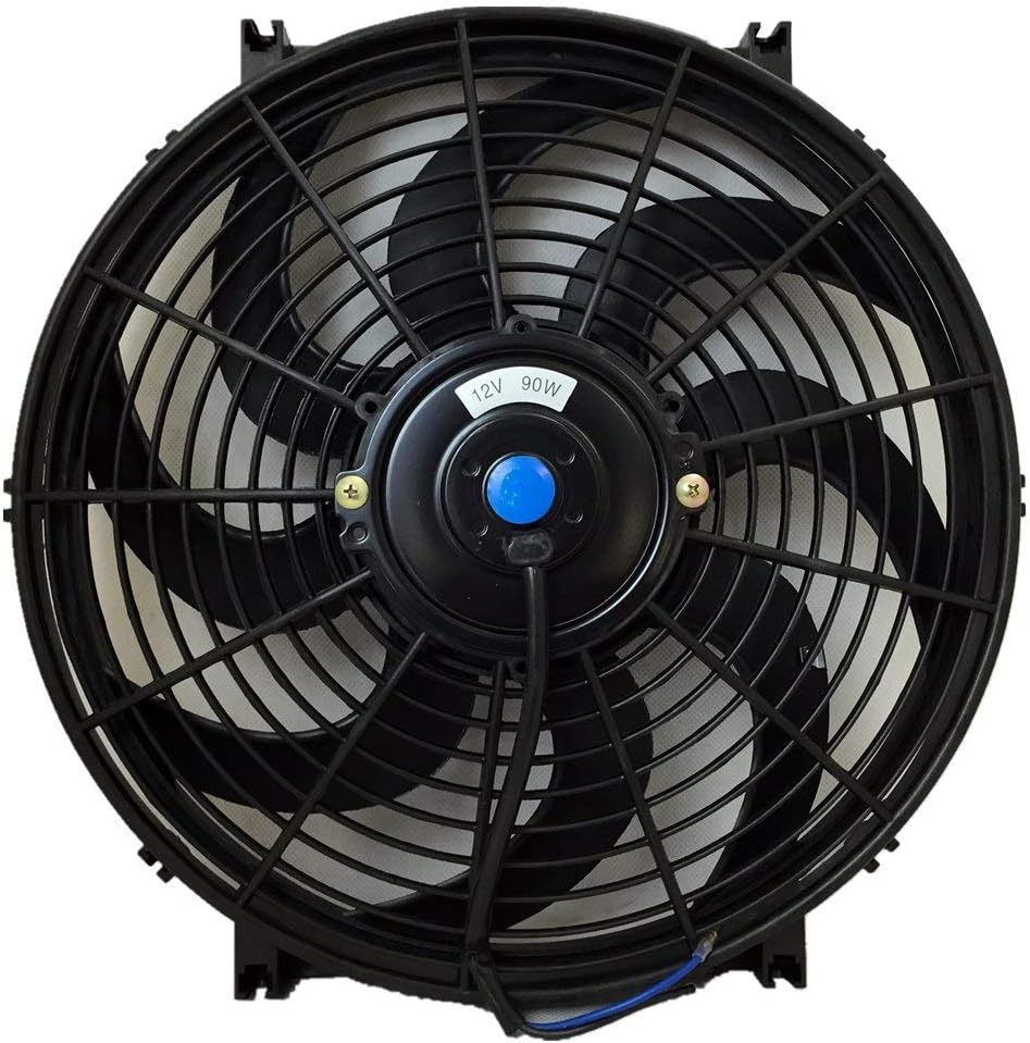 12V Slim Electric Cooling Radiator Fan with Fan Mounting Kit 9" 2-Pack I394436