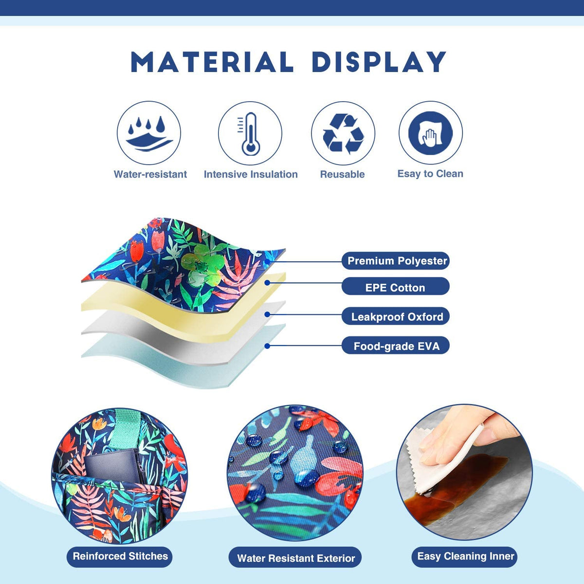 Insulated Lunch Bag with Front/Side Pockets D406330