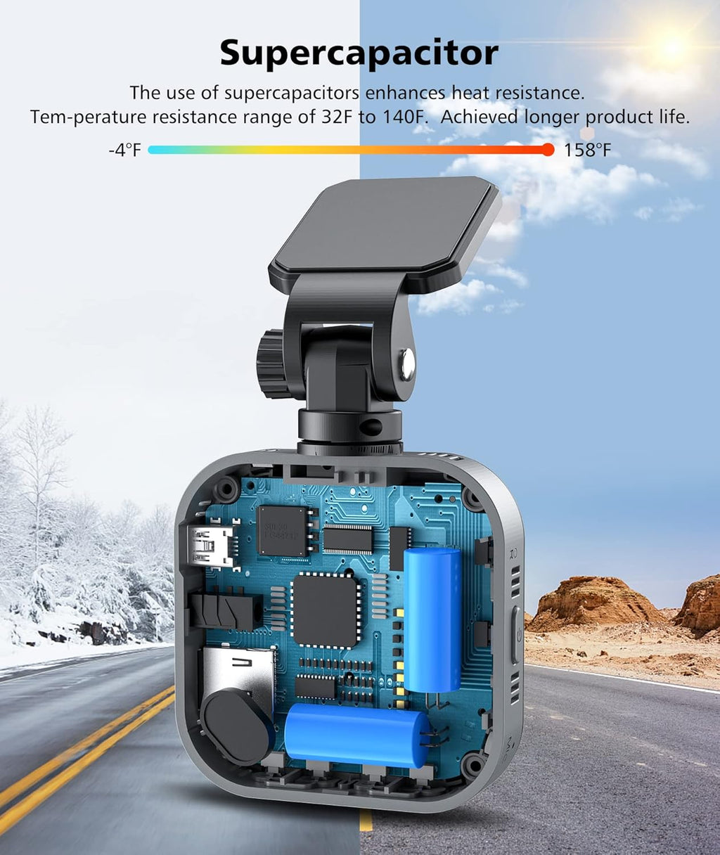 Dash Cam Front 1080P Full HD Car Camera 2560x1440P with 32GB SD Card Pack of 2 D322