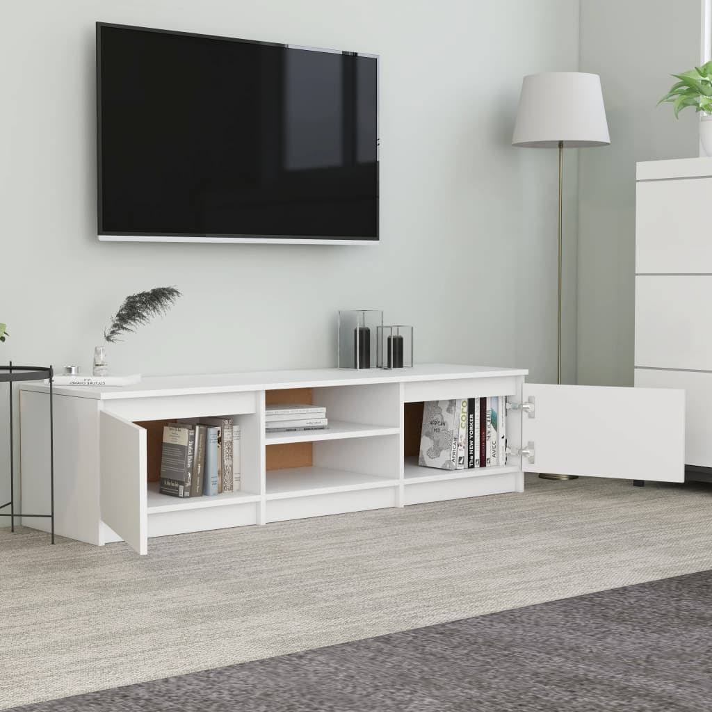 White and Sonoma Oak TV Cabinet Chipboard I382954