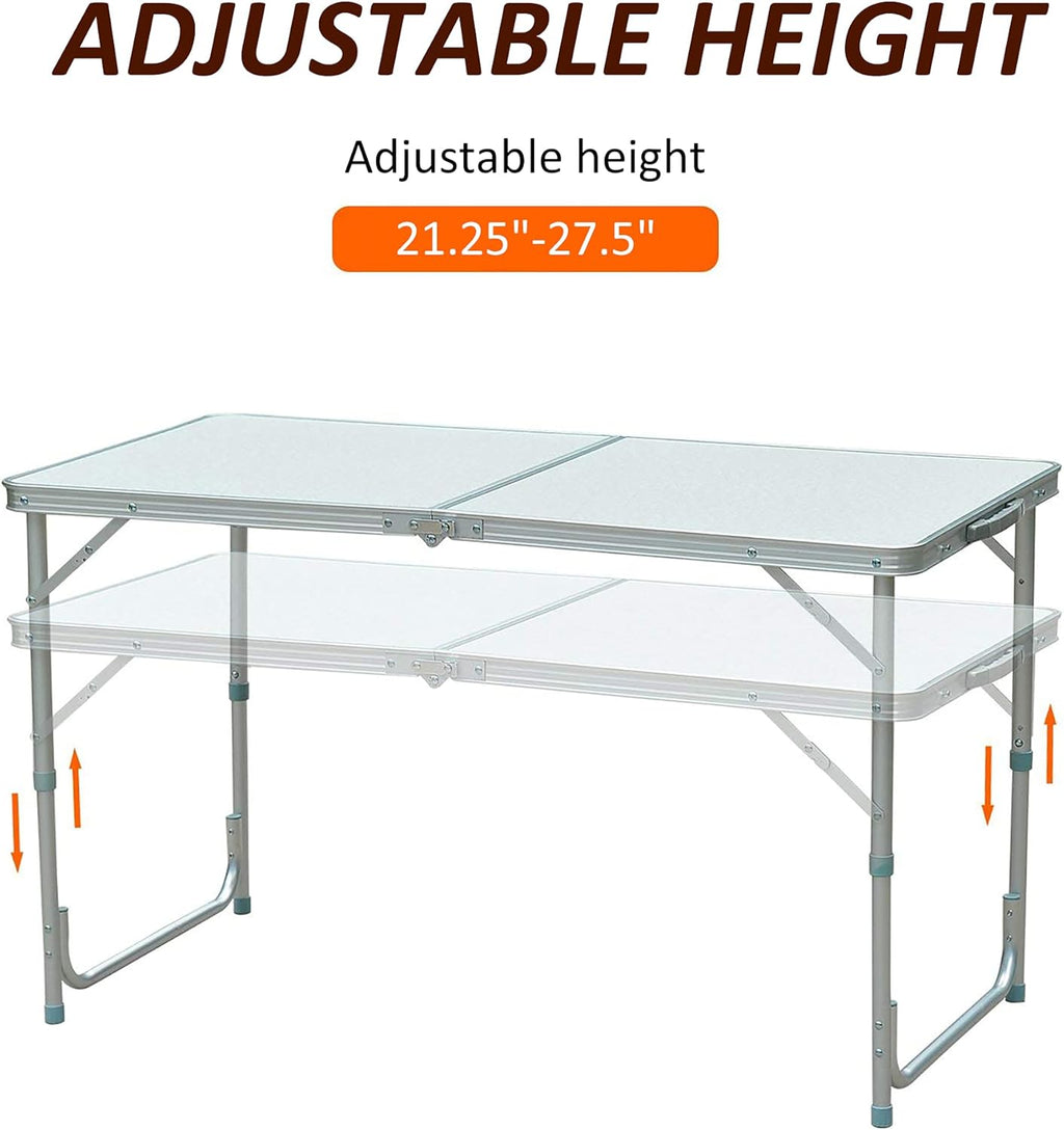 47 Aluminum Lightweight Portable Height Adjustable Camping Table with Carry Handle M204