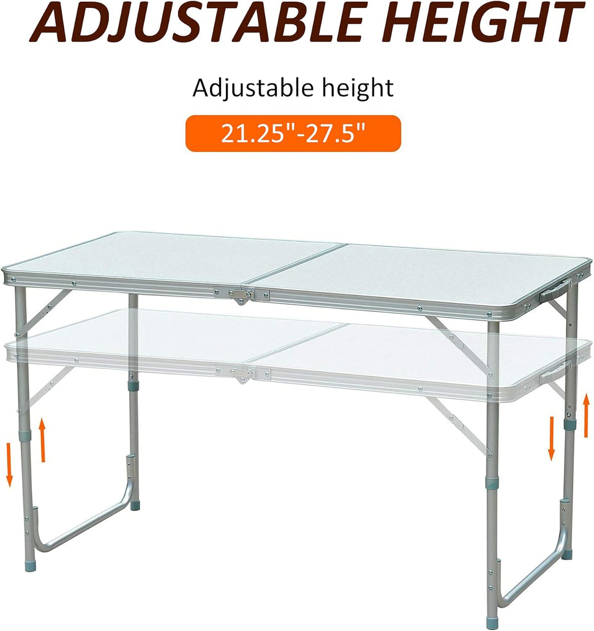 47 Aluminum Lightweight Portable Height Adjustable Camping Table with Carry Handle M204