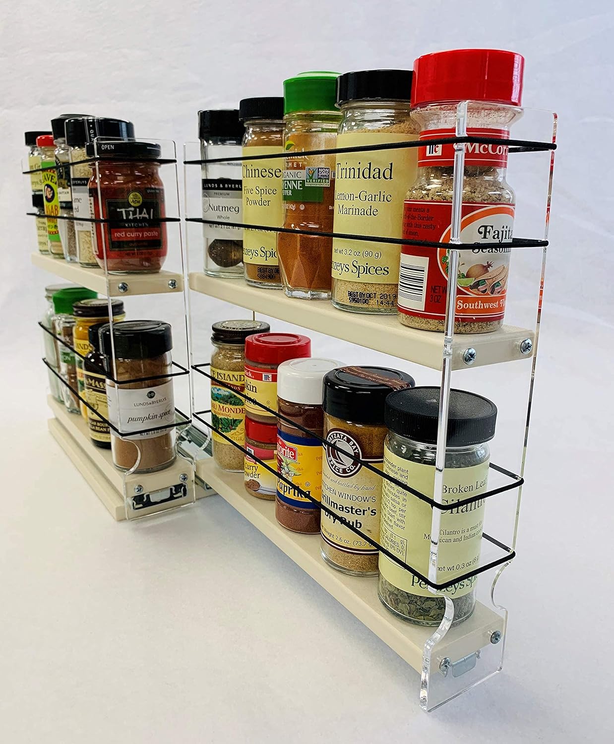 Narrow Spice Rack with 2 Drawers, 20 Spice Capacity S410138