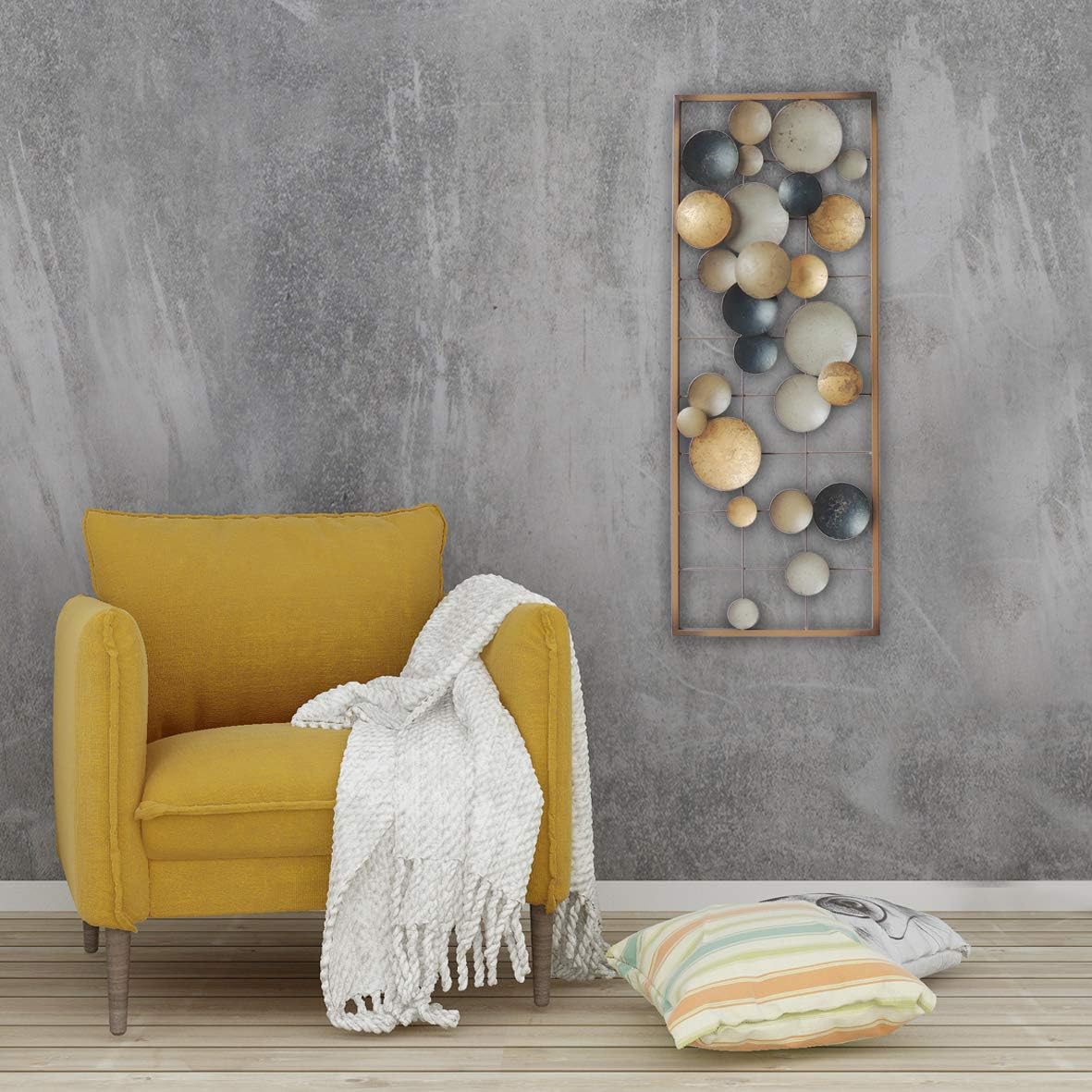Wall Decor with Frame (Circles Earth Colors) Pack of 2 F442655