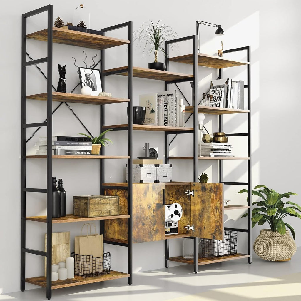 Rustic Brown 6-Shelf Bookcase N715936