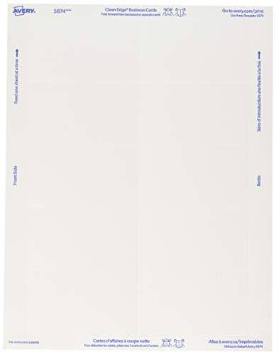 White Clean Edge Laser Business Cards - 2000 pack W5700