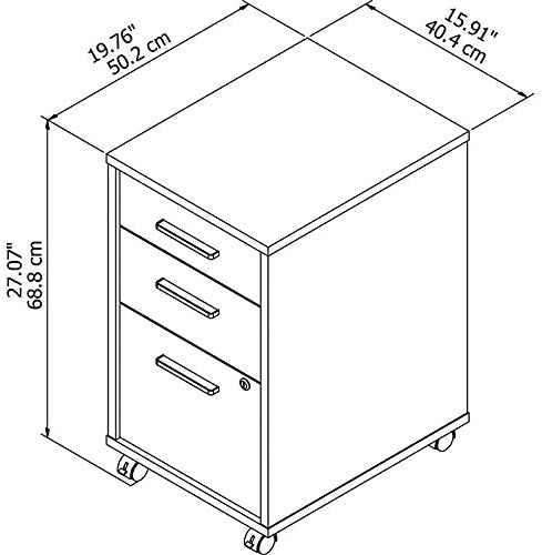 3 Drawer Mobile File Cabinet in Century Walnut I428