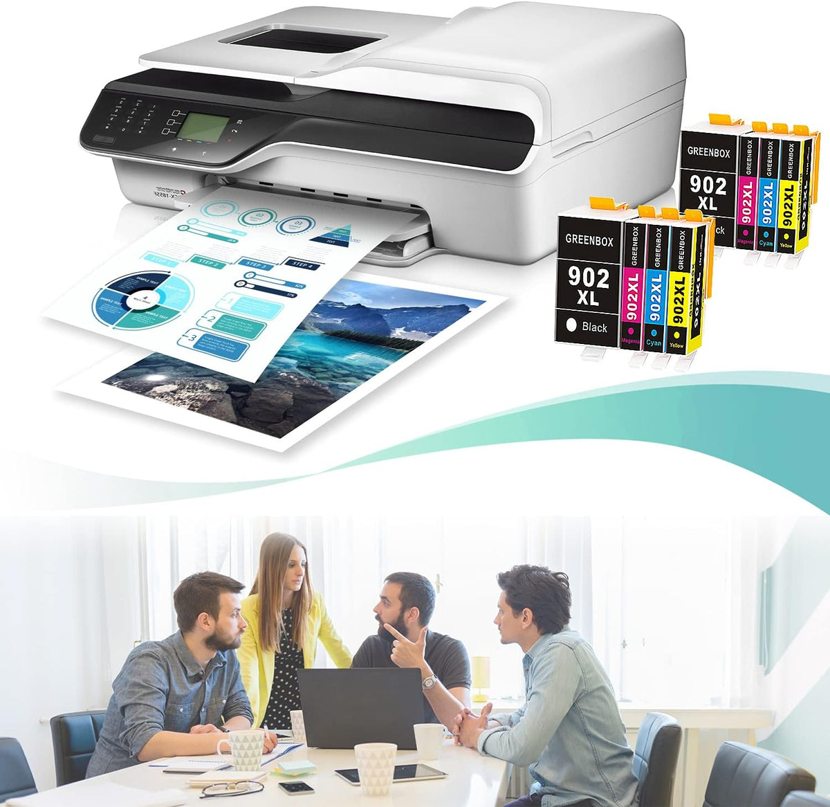 Compatible Ink Cartridges 8Pack for HP 902XL OfficeJet Pro Printers V39748
