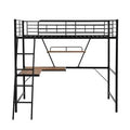 Black Twin Loft Bed with Bookcase C6028