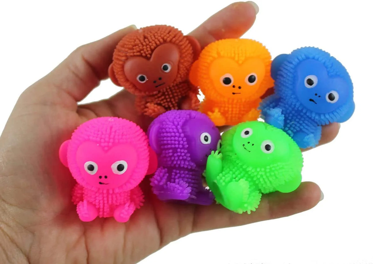 24 Mini Puffer Monkeys Novelty Toy Bulk 2 Dozen I93479