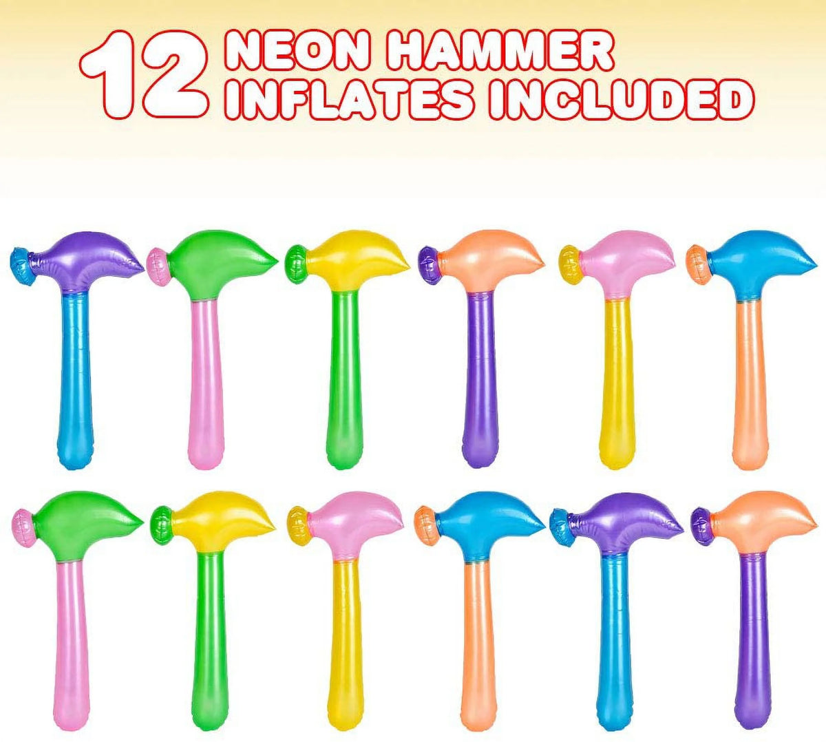 Neon Hammer Inflatable Toys, Set of 12 J90807