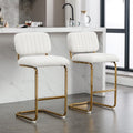 Ivory Boucle Fabric Counter Height Bar Stools Set of 2 G87269