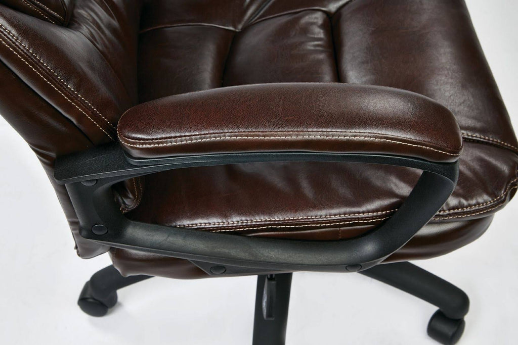 Faux Leather Manager's Chair with Padded Arms Black A87686
