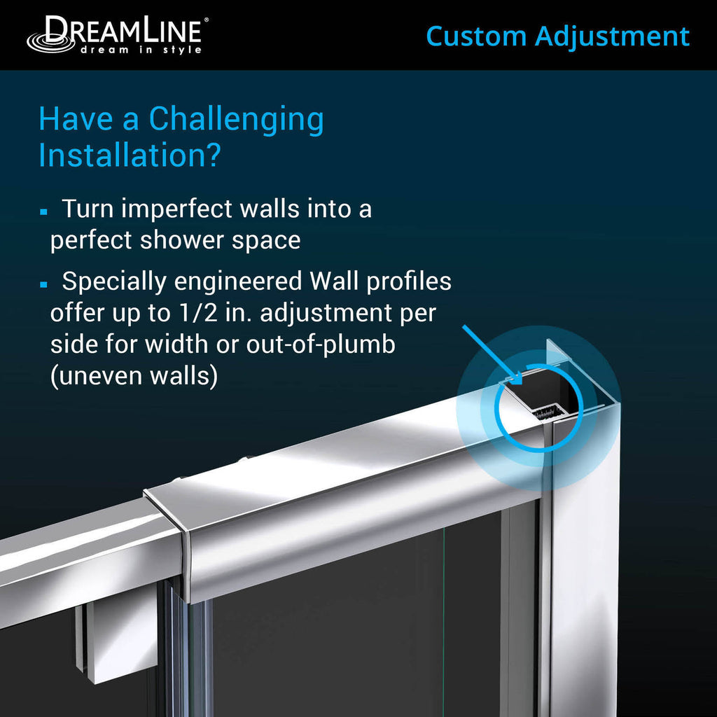 Semi-Frameless Pivot Shower Door in Chrome L6767