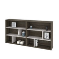 2-Piece Asymmetrical Shelving Unit Set in Walnut Grey & Sandstone U811