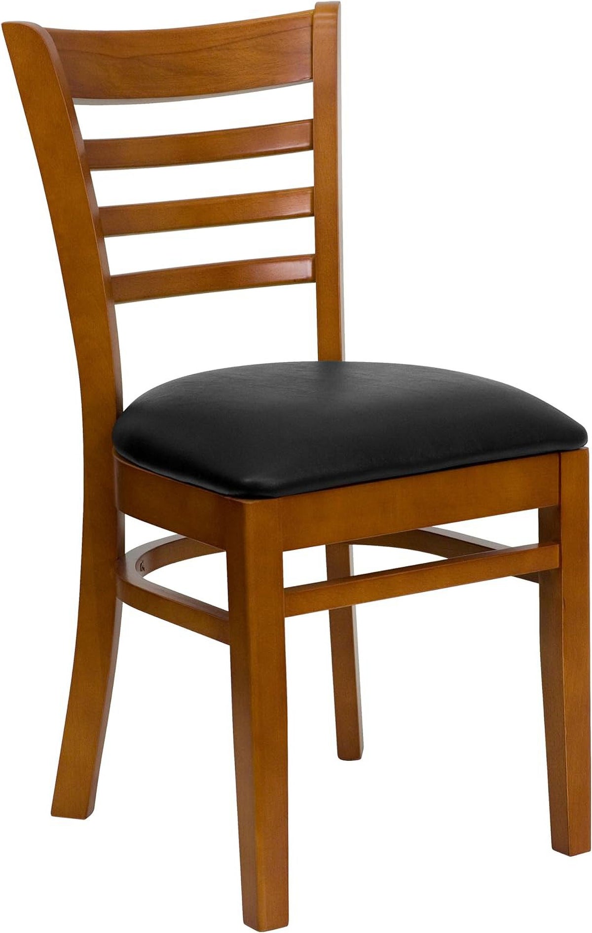 Black Vinyl Seat Ladder Back Chair W8369