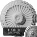 11 1/4x22OD x 1 1/8x22P Hand-Painted Platinum Ceiling Medallion U633040