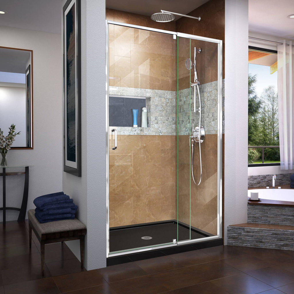 Semi-Frameless Pivot Shower Door in Chrome L6767