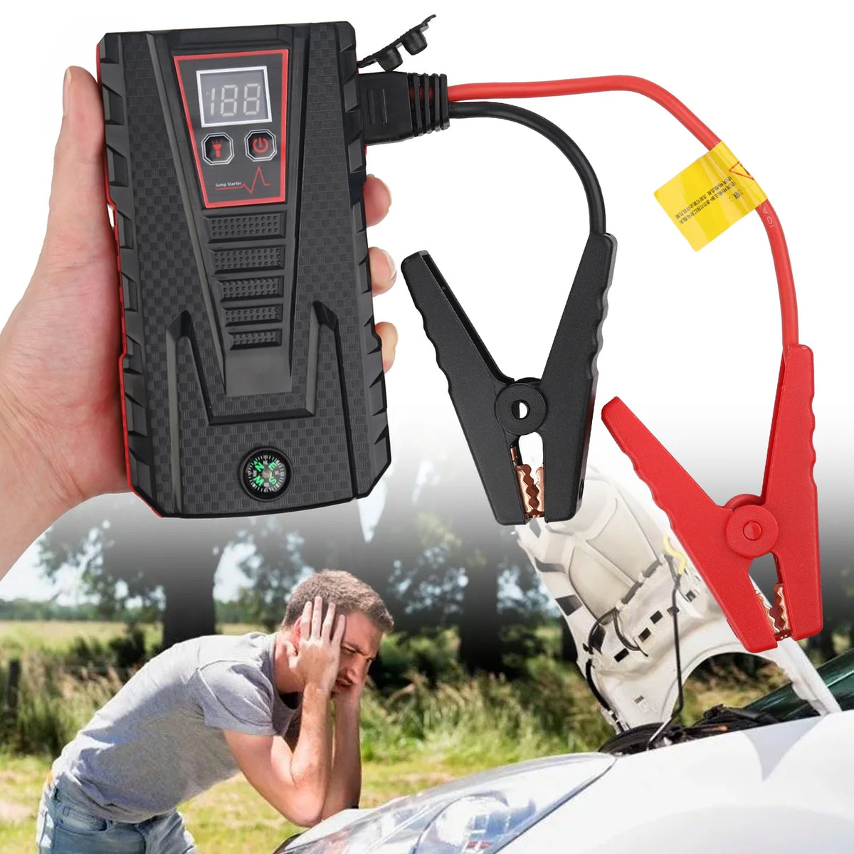 Car Jump Starter 5000A Peak 99800mAh Battery Portable Power Bank Y466