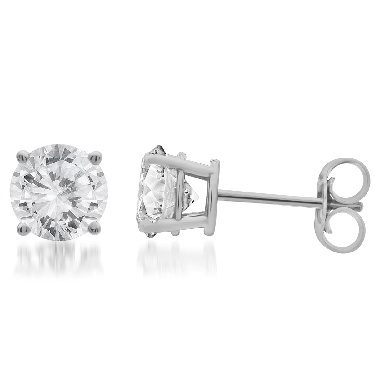 14kt White Gold Diamond Stud Earrings I446