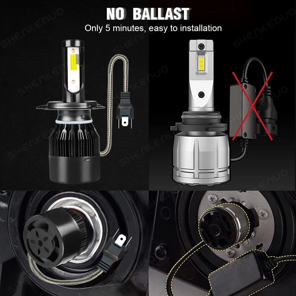 H4 High&Low Beam H11 Fog Light LED Headlight Bulbs 4pcs B627