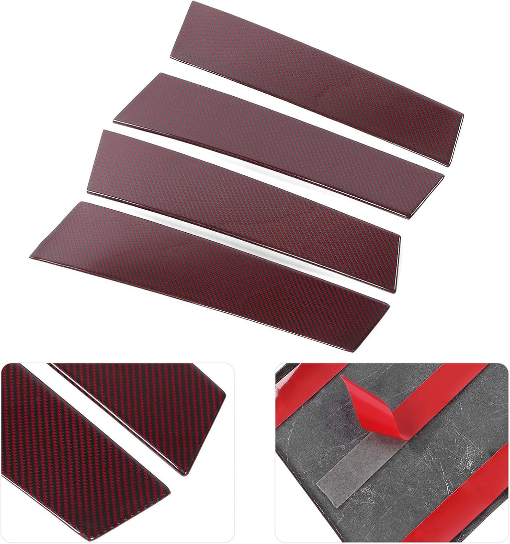 Carbon Fiber B Pillar Post Trim Cover Window Column Stickers Decoration Sticker D280