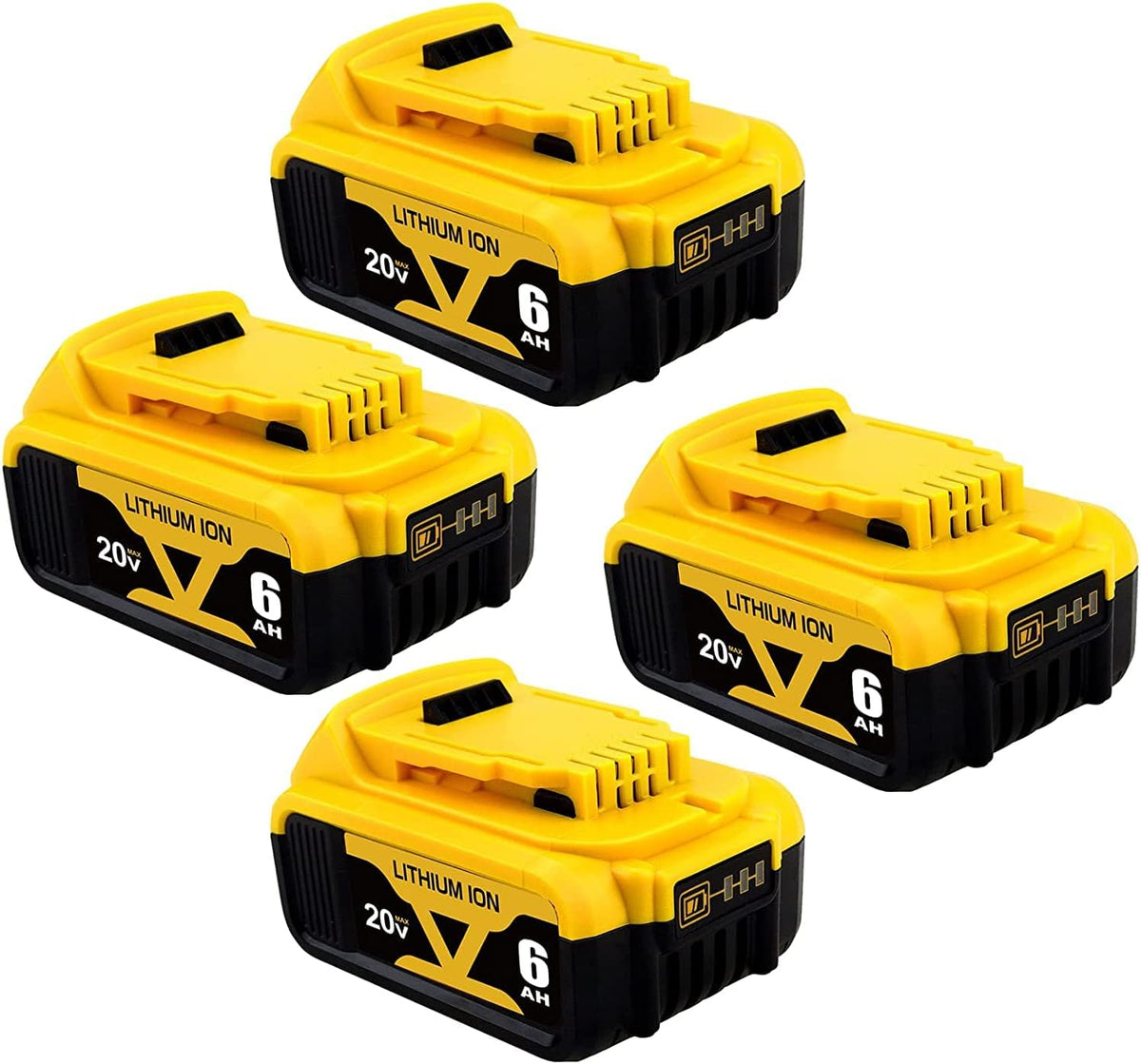 4 Packs 6.0Ah DCB206 Battery Compatible with Dewalt 20V Max Lithium Q95266