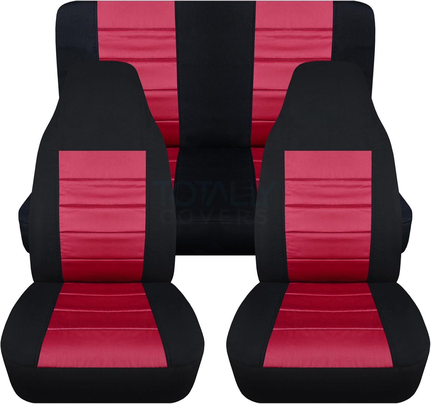Black & Purple Full Set Front & Rear Seat Covers for 2-Door Jeep Wrangler TJ Q8442