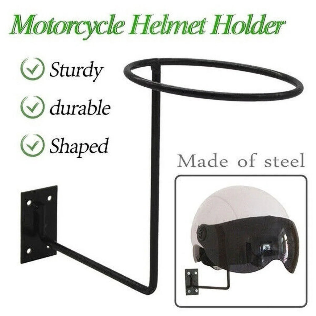 Black Wall Mount Motorcycle Helmet Holder Rack M157548