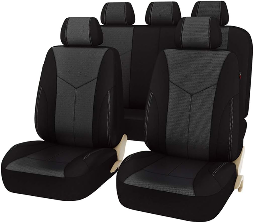 11PCS PU Leather Universal Seat Covers Set (Dark Gray) B552162