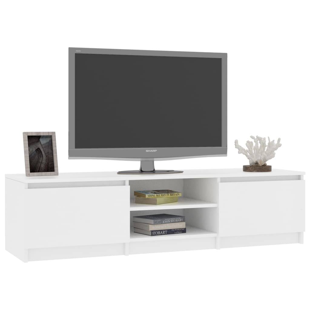 White and Sonoma Oak TV Cabinet Chipboard I382954
