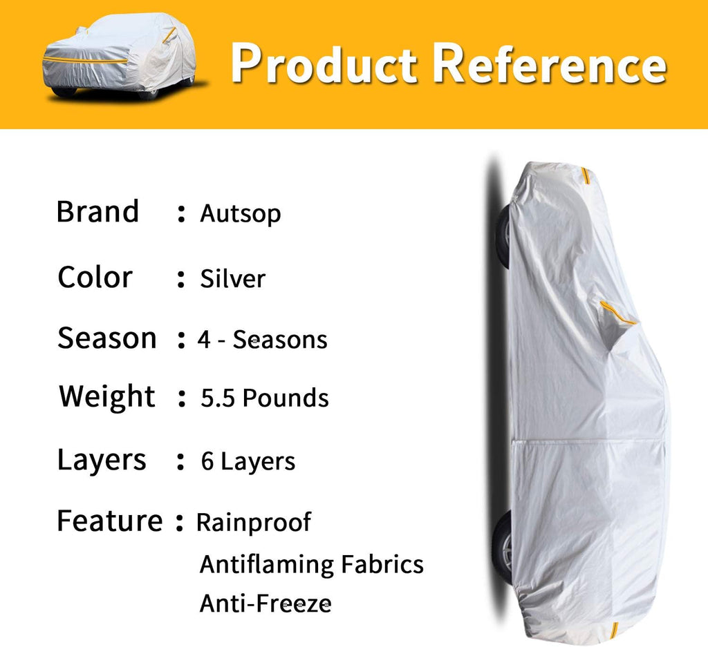 6 Layers Waterproof SUV Car Cover with Zipper Cotton R93079