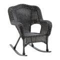 Weathered Grey Resin Wicker Porch Rocker O283