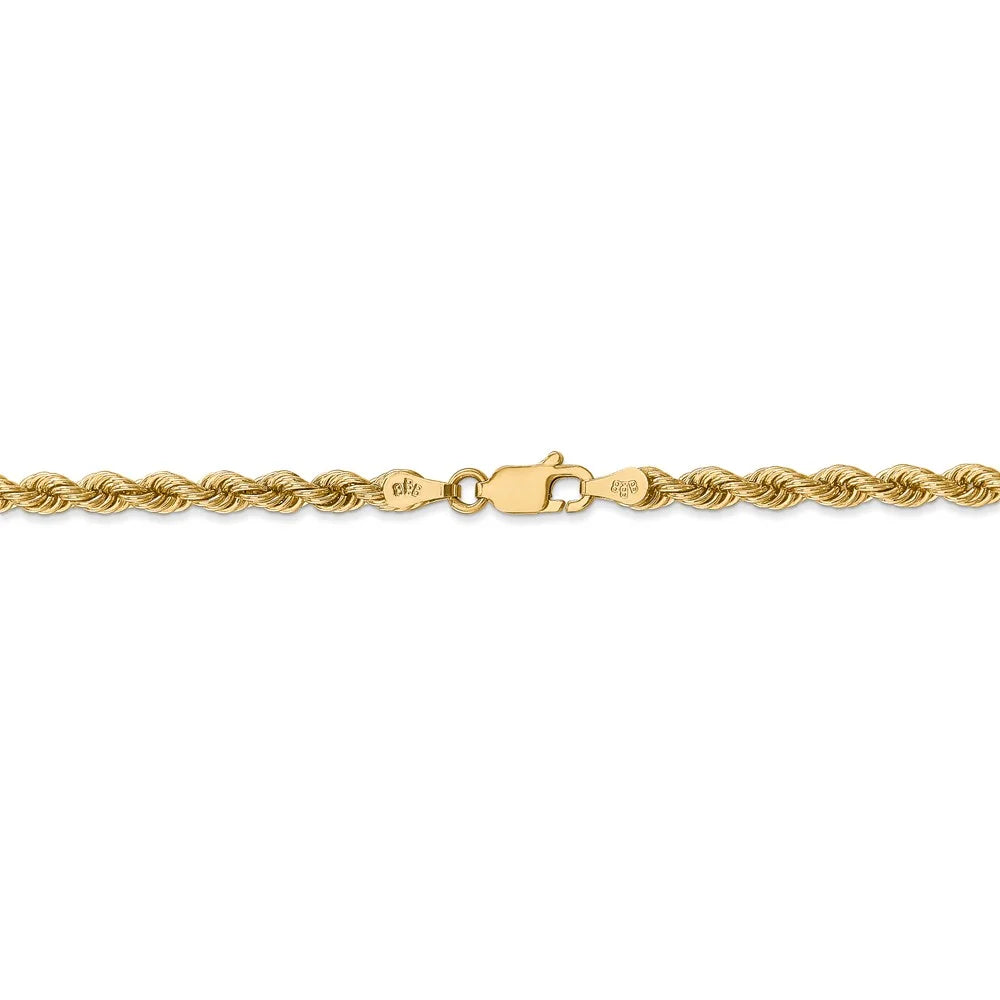 Real 14kt Yellow Gold 18 inch Rope Chain with Lobster Clasp P161495