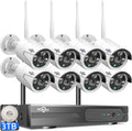 2K Wireless 8 CH NVR Kit 8Pcs 3MP WiFi Bullet Security Camera System with 3TB Hard Drive X211890