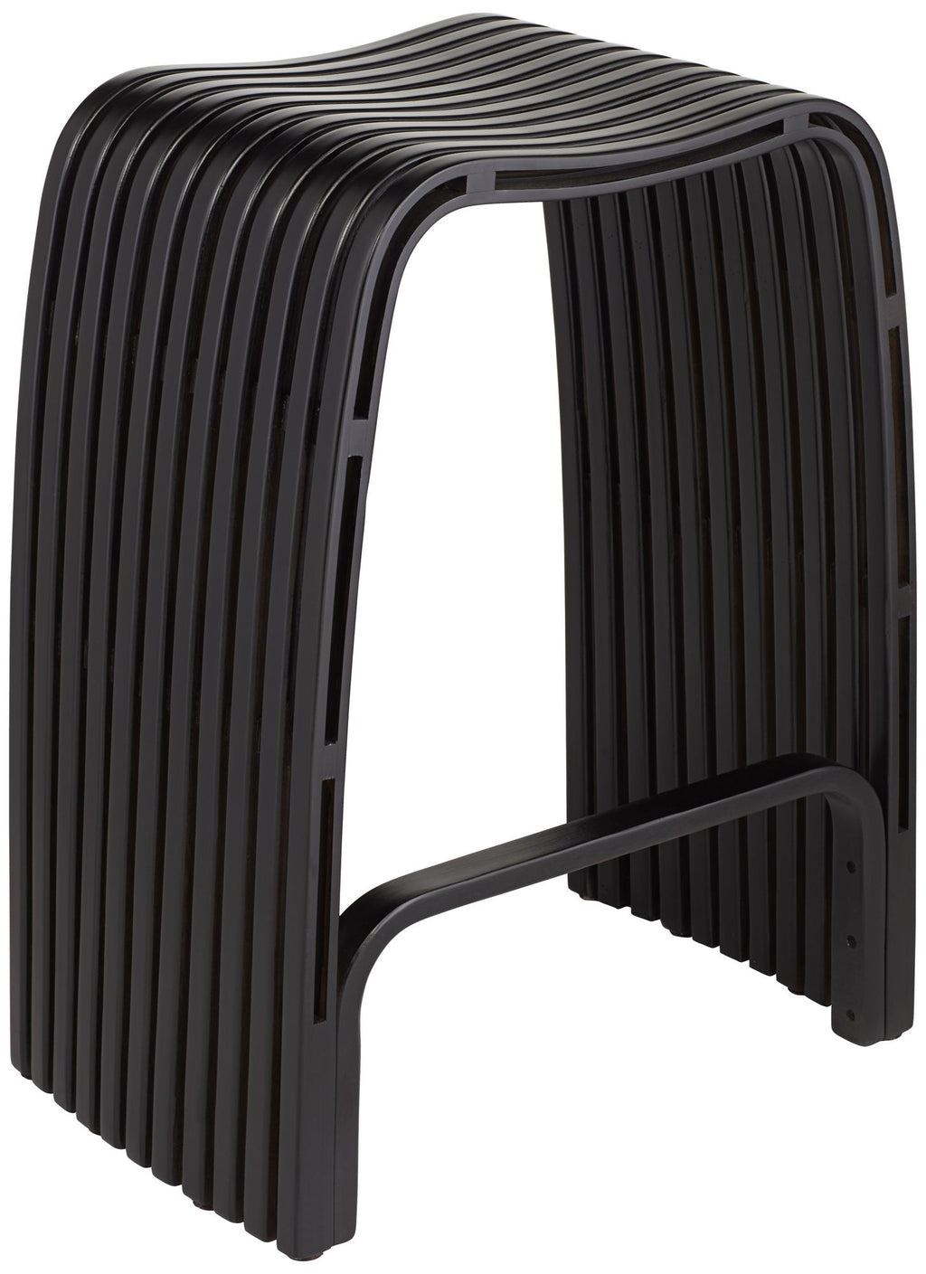Bamboo Bar Stool Black 24" High with Footrest S35769