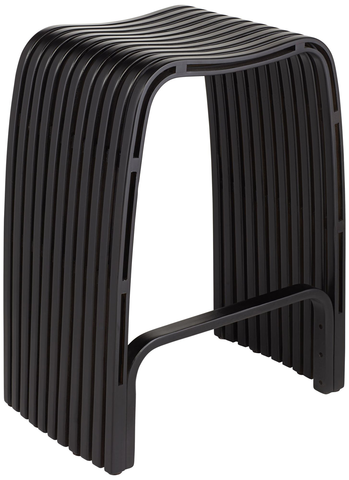 Bamboo Bar Stool Black 24" High with Footrest S35769