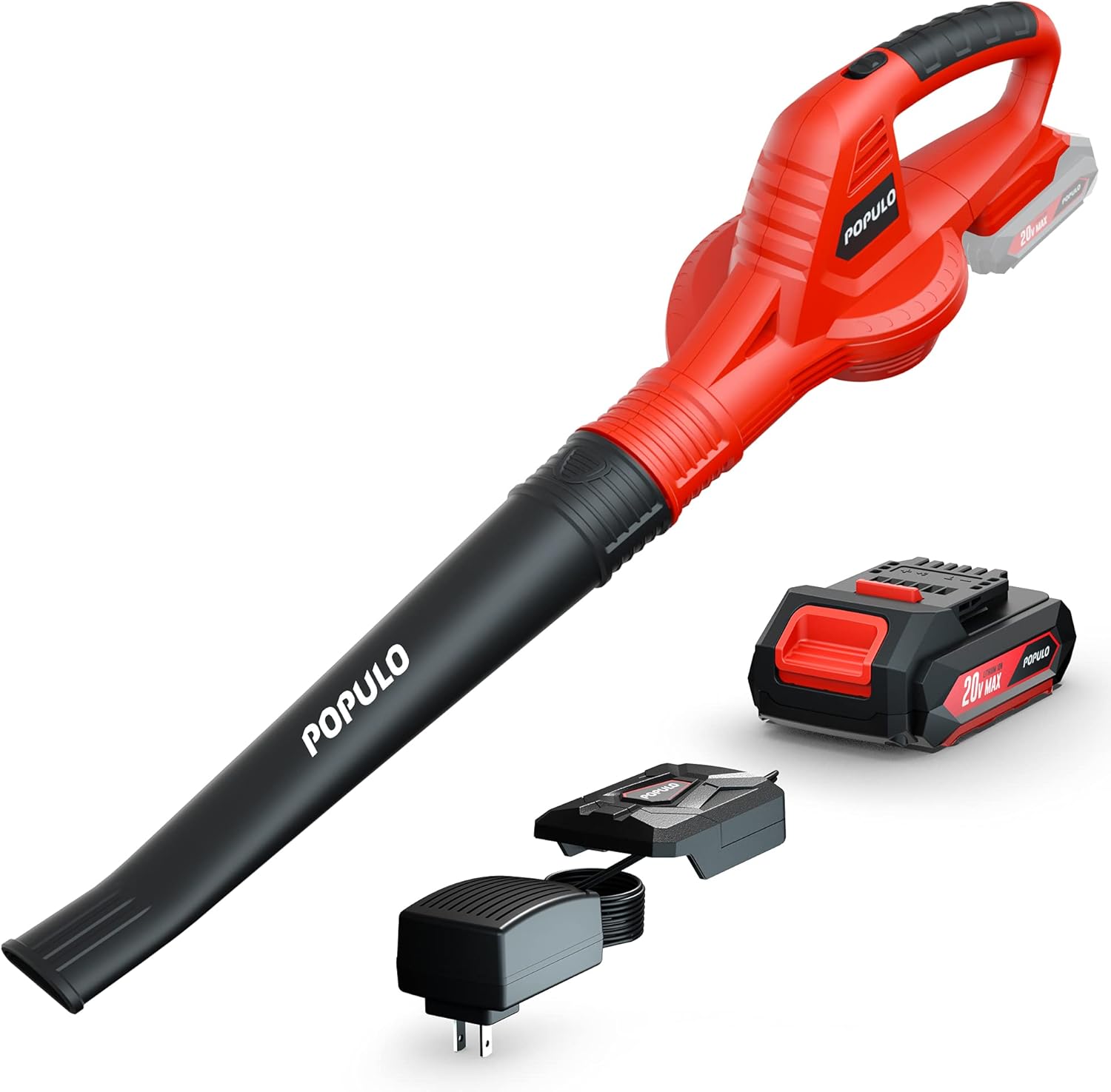 20V Cordless Leaf Blower with 2.0Ah Battery and Fast Charger W436