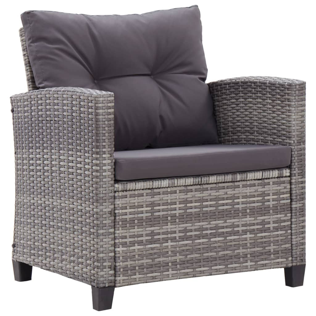 6 Piece Patio Sofa Set with Cushions Dark Gray Poly Rattan Steel Frame R4981