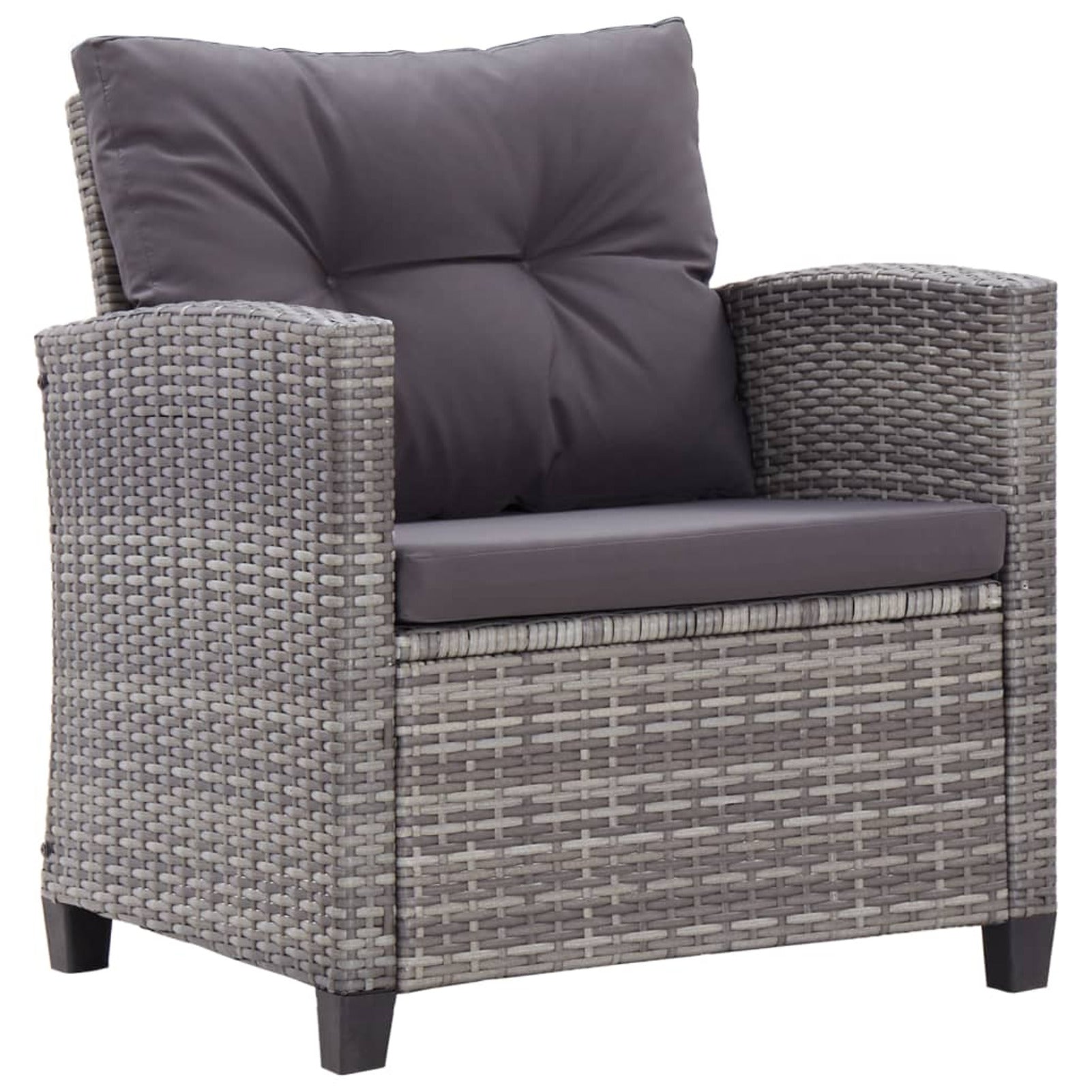 6 Piece Patio Sofa Set with Cushions Dark Gray Poly Rattan Steel Frame R4981