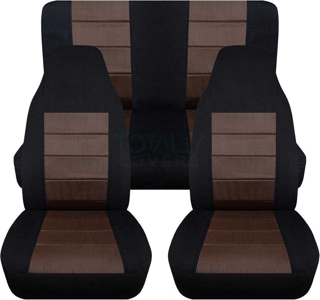 Black & Purple Full Set Front & Rear Seat Covers for 2-Door Jeep Wrangler TJ Q8442