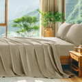 Queen Size 4 PC Cotton Sateen Bed Sheet Set with Deep Pocket O409