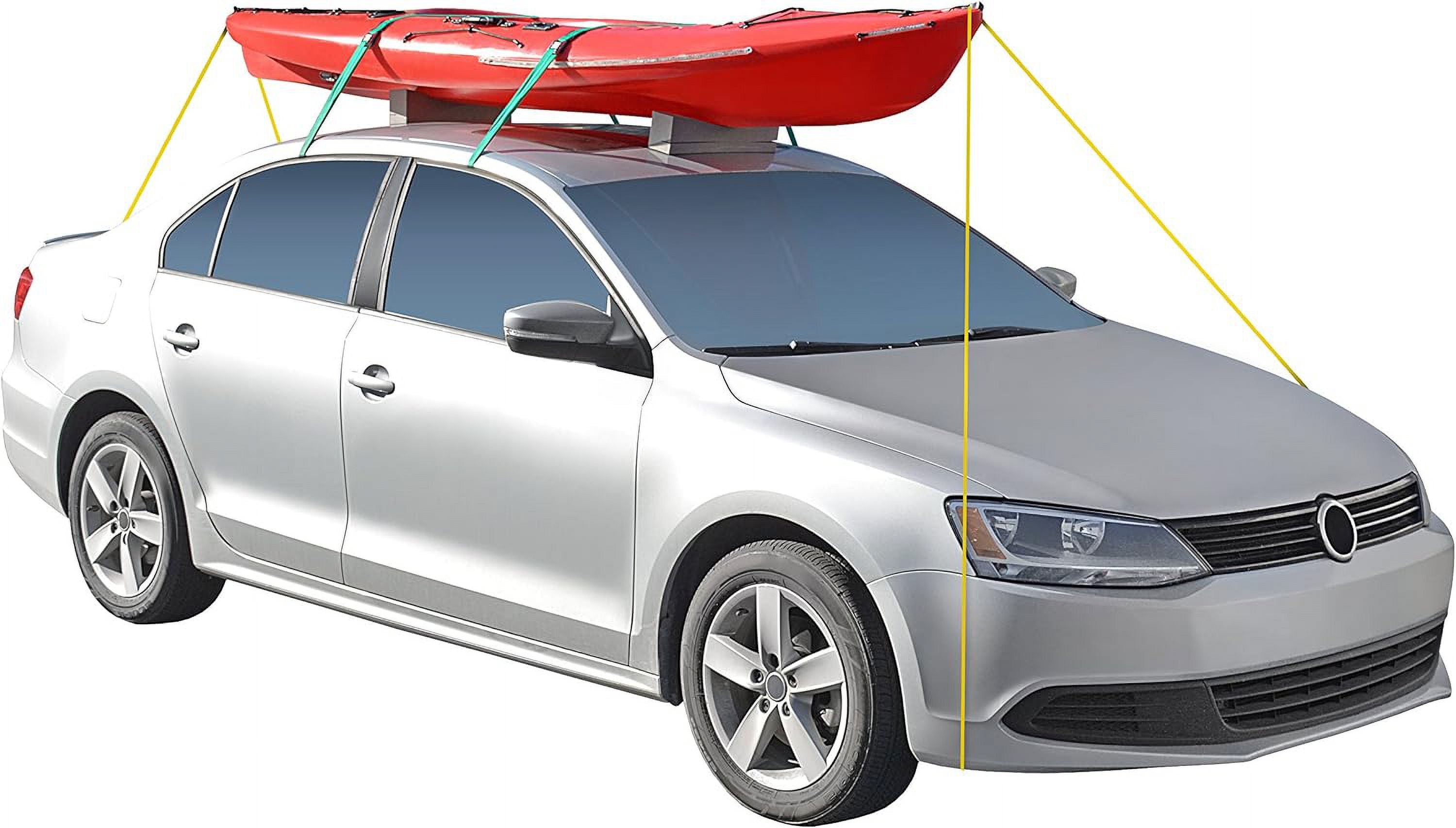 Kayak Car Top Kit with 2 Foam Blocks, 2 Adjustable Buckle Straps, 40Ft Rope, Storage Bag D179384