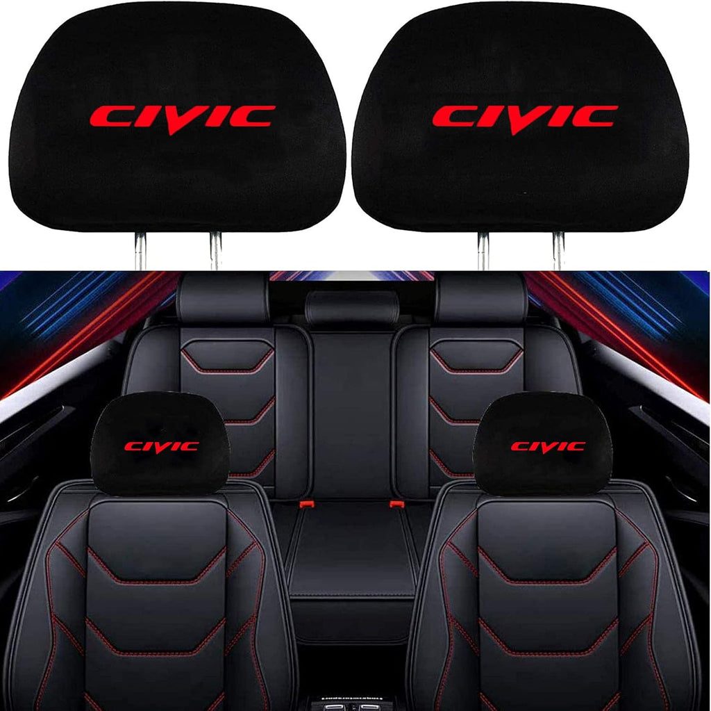 2 Pack Black Fabric Headrest Covers O77156